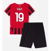 Dres AC Milan Theo Hernandez #19 Domáci pre deti 2024-25 Krátky Rukáv (+ trenírky)